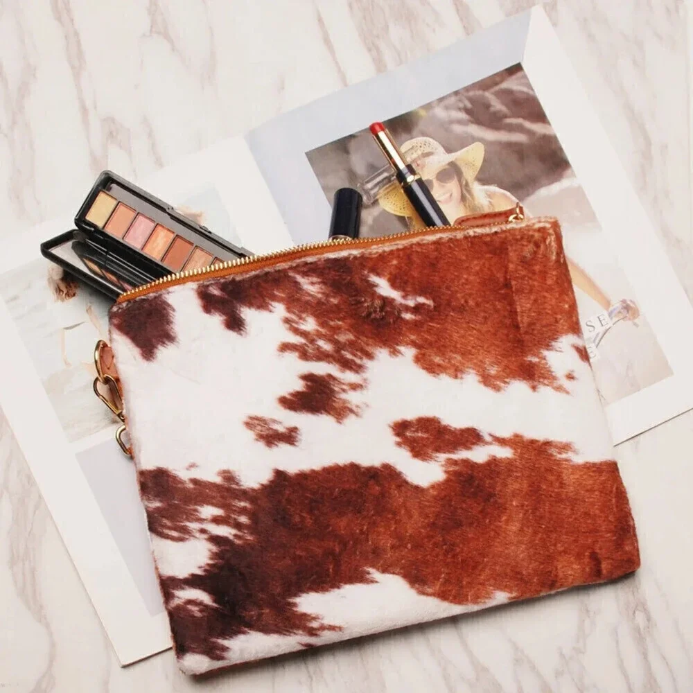 Cow Print Clutch Wristlet